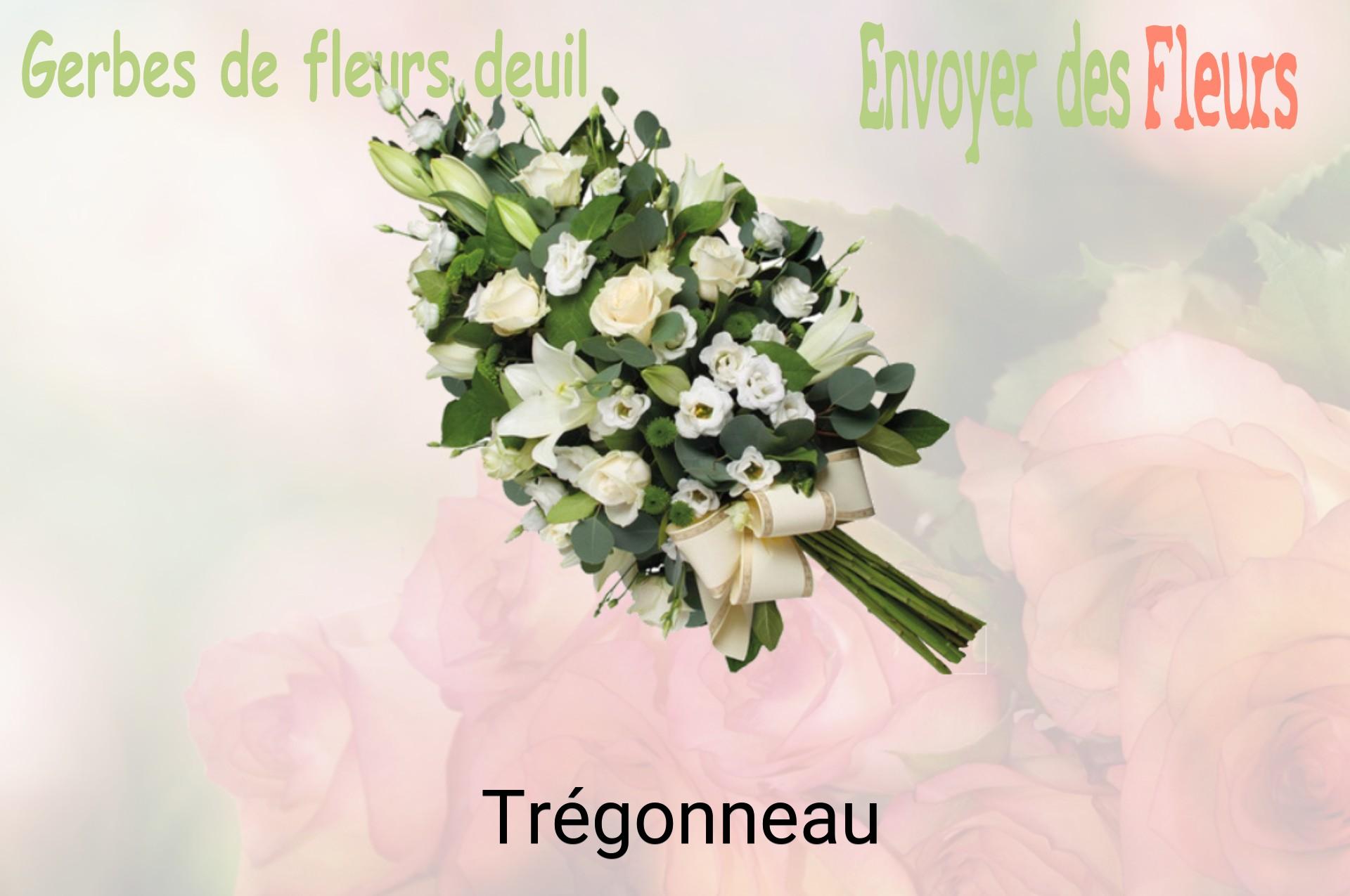 Gerbe de fleurs de deuil livrée à Trégonneau